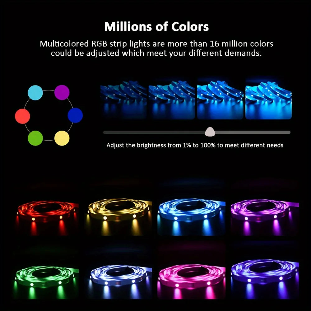 USB RGB LED Strip Light APP Control IR Bluetooth Tape