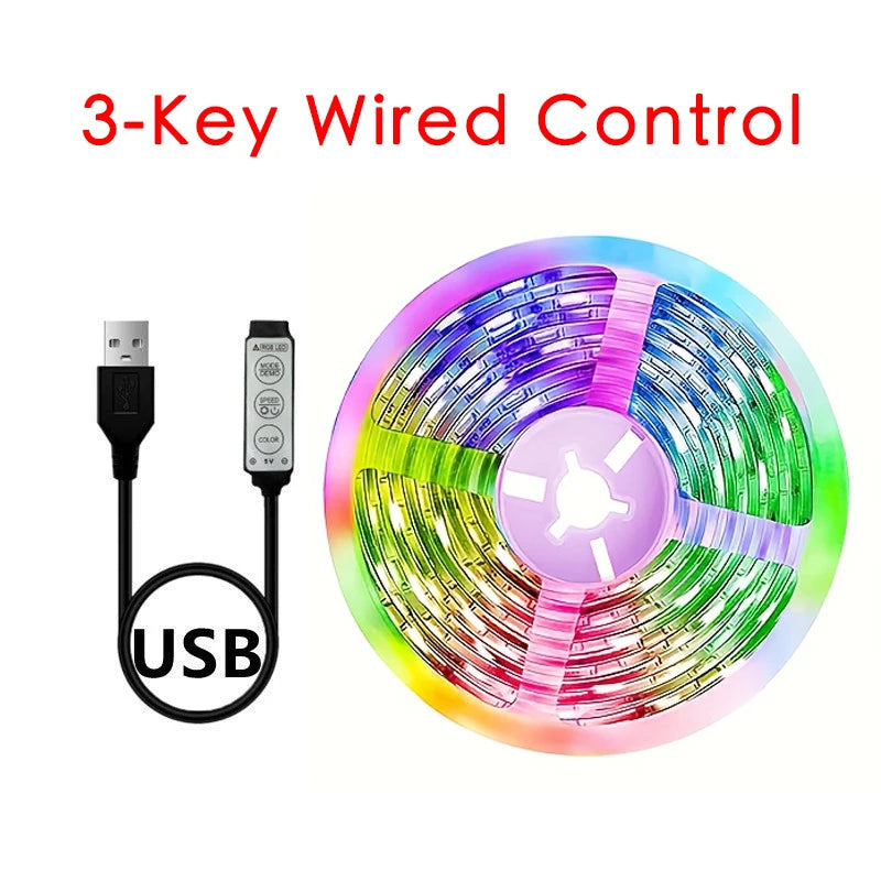 USB RGB LED Strip Light APP Control IR Bluetooth Tape