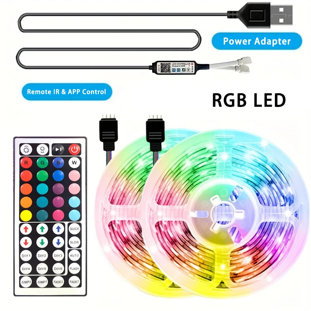 USB RGB LED Strip Light APP Control IR Bluetooth Tape