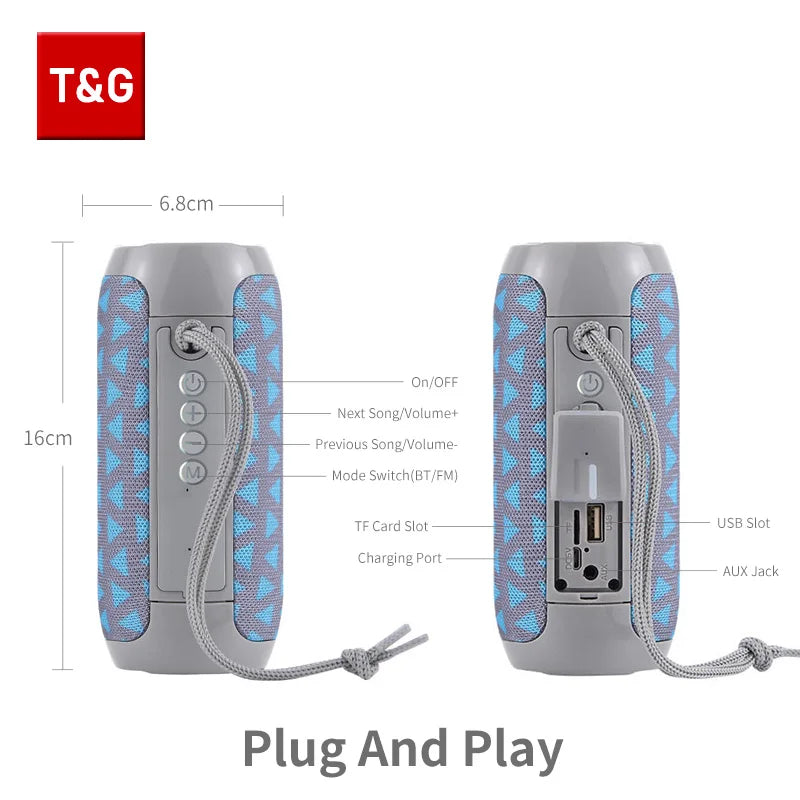 T&G TG117 Portable TWS Sound Box Waterproof Loudspeaker