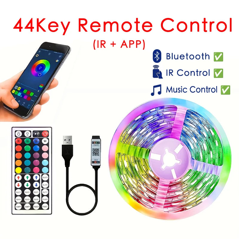 USB RGB LED Strip Light APP Control IR Bluetooth Tape