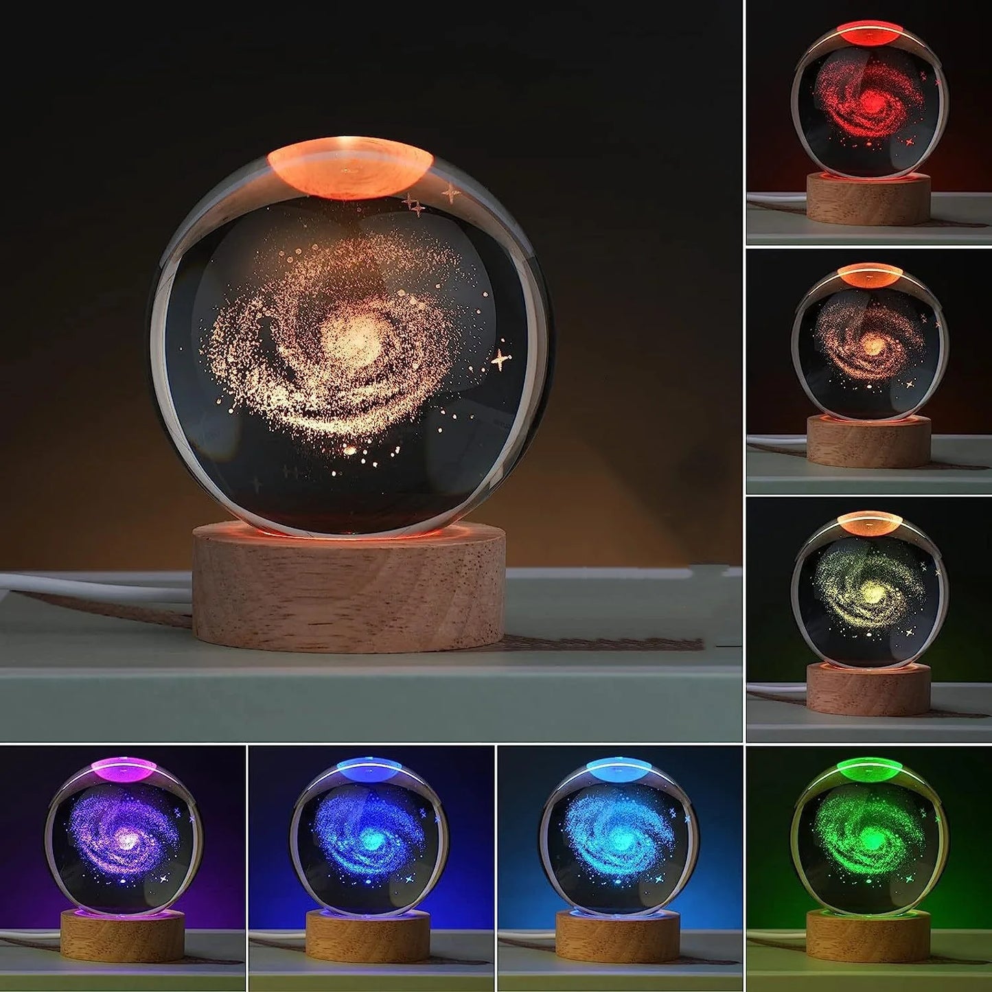 RGB Bedside Solar Cosmos Crystal Ball