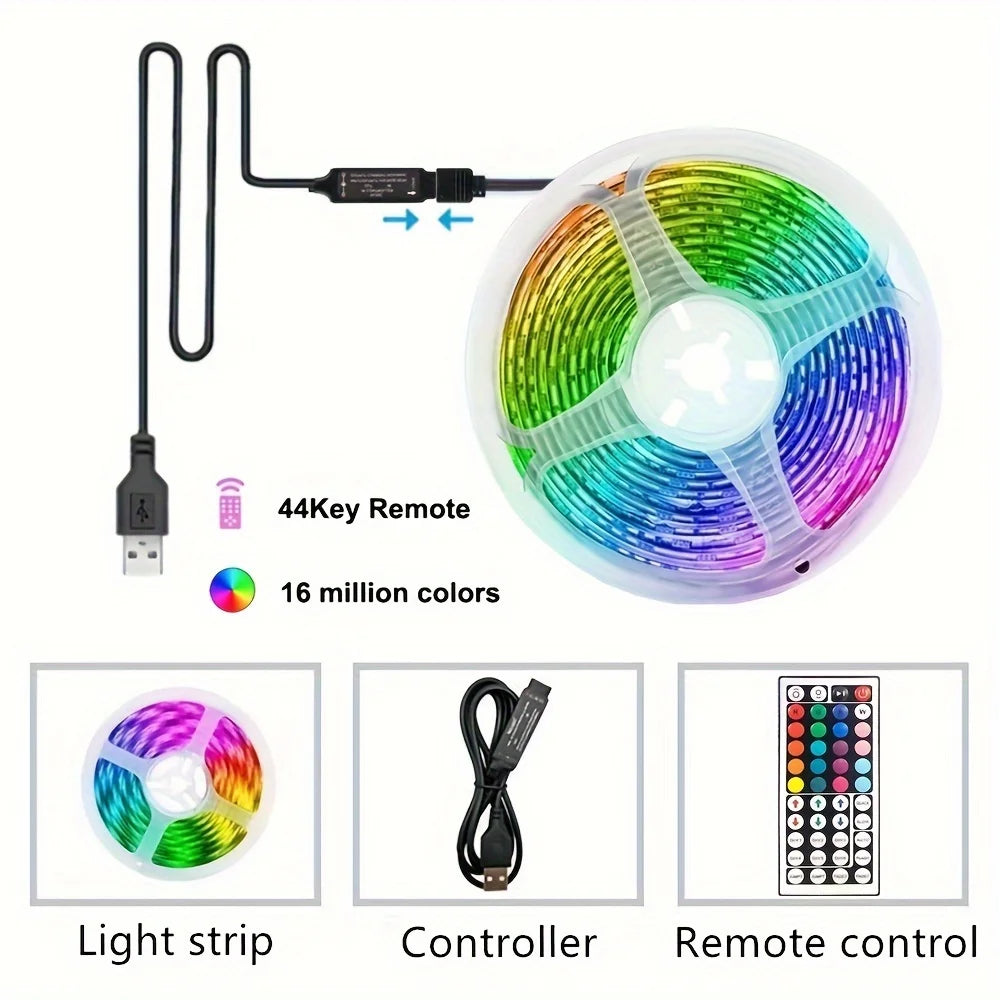 USB RGB LED Strip Light APP Control IR Bluetooth Tape