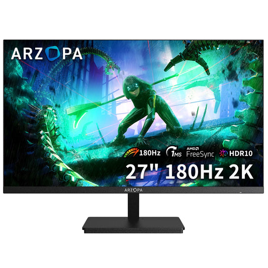 ARZOPA 27 inch monitor 180hz gaming monitor QHD 2K