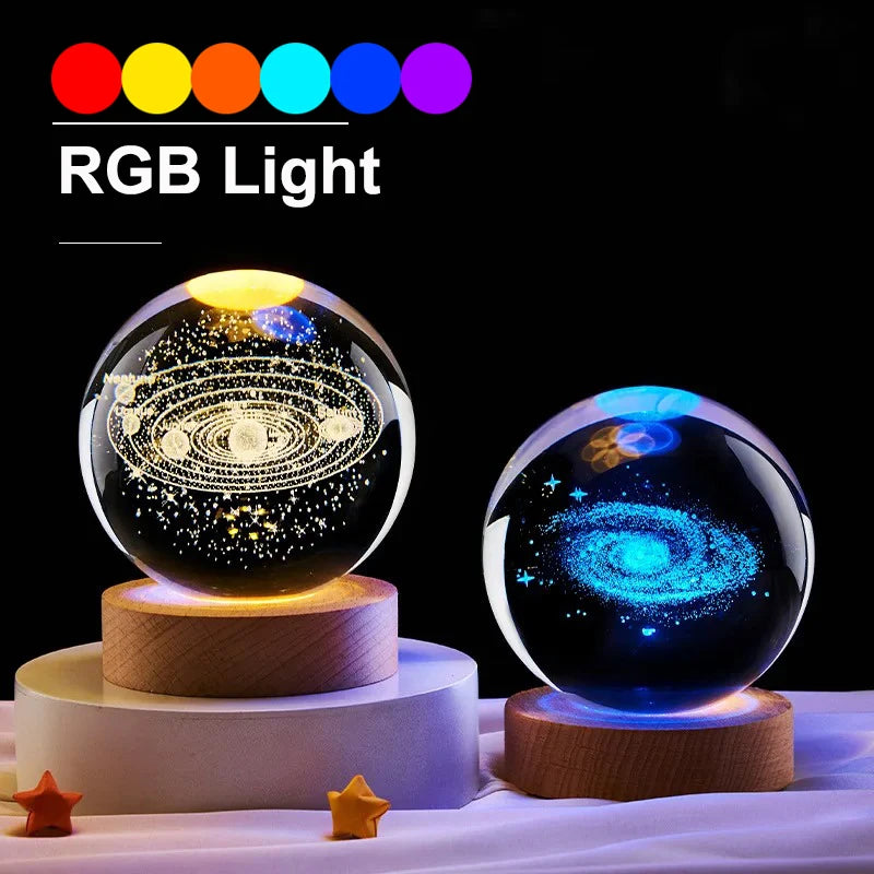 RGB Bedside Solar Cosmos Crystal Ball
